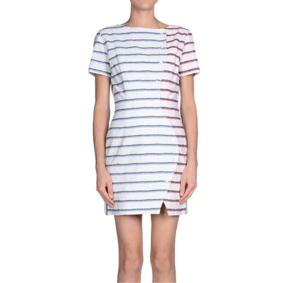 Band of Outsiders Striped Button Front Dress - Size 10 - Picture 1 of 8